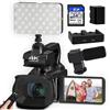 WAFOHSR 64MP 4K 60FPS Videocamera Live Stream Vlog WIFI Webcam 4 Pollici Ruota Touch Screen Registratore Fotocamera Digitale 18X Messa A Fuoco Accurata(With 32G SD Card,With Light MIC)