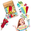 Bomodoro - Scatola di lavoretti creativi per bambini. Kit per disegnare e decorare marionette a calza da mano per bambini con decorazioni in feltro. Gioco di creatività e arte The Puppet Master