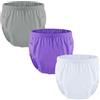 Generic 3 Pezzi Pannolini da Bagno Riutilizzabili per Adulti Copri Pannolino Lavabile Pantaloni in Plastica a Tenuta Stagna Costumi fa Bagno per Esigenze Speciali(Purple+White+Blue,XX-Large)