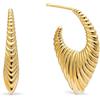 SINGULARU - Orecchini Flat Cordelia. Ottone avec Placcatura in oro 18 kt et Zirconia. Gioielli da donna.