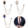 Huture - 3 spille da uomo con clip in metallo per camicette, sciarpe, accessori con cristalli vintage, gioielli alla moda da donna, bianco, nero, blu, diamante