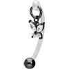 Piercingline PMFK - Piercing a banana con design in acciaio chirurgico, con farfalla e cristalli, per zone intime e ombelico, colore a scelta e Acciaio inossidabile, colore: Nero , cod. PIX22-SW
