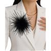 Baesics Spilla a forma di piuma, colore nero, da donna, con piume di struzzo, stile vintage, accessorio per cappello, sposa, matrimonio, festa, carnevale, fascinator per blazer, abito da giacca