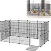 Froadp Recinzione per Animali Domestici Conigli da Esterno 142x72x72cm in Metallo 24 Pezzi Recinto a Griglia con Porta per Cavie, Animali da Compagnia, Gabbia per Cuccioli, Hamster (Nero)