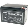 V-TAC Batteria al Piombo Acido 12V 10Ah per Allarme, UPS, videosorveglianza Terminali T2 178*35*60mm 23452