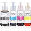 Meloditrunk GI56 Kit Compatibile con Canon GI-56 Serbatoio Inchiostro Pigmentato con Stampanti MAXIFY GX6150 GX7150 GX7050 GX6050 GX5050 GX4050 GX3050 GX6550 GX5550, 4 Colori, Nero/Ciano/Magenta/Giallo