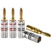 Poppstar Connettori a banana, per cavo fino a 4 mmq avvitamento o 6 mmq saldatura, contatti in oro 24k, set di 4
