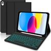 tititinita Custodia per tastiera per iPad A16 di 11a generazione 2025/10a generazione 2022(11/10), custodia sottile con tastiera staccabile retroilluminata a 7 colori e portamatite per iPad 11/10 generazione