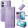 JIUNINE Cover per XIAOMI Poco C85, Custodia Libro in Pelle Portafoglio Flip Case Antiurto con Modello di Cane e Gatto [Porta Carte] [Magnetica] [Interno TPU], Viola