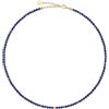 GD GOOD.designs Collana di perle da donna in pietre naturali autentiche sfaccettate da 4 mm | Collana in lapislazzuli regolabile con placcatura in oro 18K (40-45 cm) | Collana boho impermeabile (blu scuro)