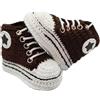 C'era una volta un filo Scarpette tipoconverse Vari Colori Bimbo Bimba. Fatte a Mano ad Uncinetto in Lana Merinos. Neonato 0-3 Mesi. Bootie Handmade (Marrone)