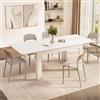 Mobili Fiver, Tavolo allungabile Cucina, Easy, 140(220) x90 cm, Bianco Frassino, per 6-8 persone, Tavolo Cucina, Made in Italy