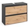Vicco Mobile sottolavabo per bagno Majest, Artigiano, 80.1 x 62 cm con 2 cassetti, per il montaggio sotto il lavandino per l'organizzazione del bagno