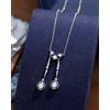 Collana Corto Ciondolo Argentato Belle Periodo 1890 Stile Tondo Set Cz SC21