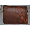 Fatto a mano Borsa Messenger Uomo Vera Pelle Marrone Corrispondenza Laptop Case Borsello