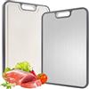 Polly Online Tagliere in titanio per cucina, doppio lato per uso alimentare, puro titanio e paglia di grano, tagliere per carne/verdure, facile da pulire, di grandi dimensioni, 40,6 x 27,9 cm