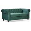 Menzzo Grand Divano in Velluto, Verde, L147 x P80 x H72 cm Assise : H45 x P55 cm Pieds : H10 cm
