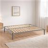 Talamo Italia Dmora Rete Letto Matrimoniale 200x140 cm Grigio Matrimoniale Peso Supportato 180 kg, Altezza Piedini 34 cm Made in Italy