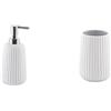 Gedy G-Marika, Dispenser Bianco, Dosatore Sapone Bagno Realizzato in Acciaio Inox e Cromall & Bianco, G-Marika, Bagno, Porta spazzolino in Ceramica, Design R&S, Misure 11,6X8X8 cm