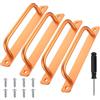 IYEREER 4 Pz Maniglie per Porte Scorrevoli, Maniglia per Cancelli in Legno, Maniglie Oro per Porte di Fienili Scorrevoli, Maniglia per Capannoni Cancelli da Giardin Armadietti Cassetti Fienile(180 mm, Oro)