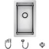 TORVA Lavello da Cucina in Acciaio Inox, Lavello Piccolo da Incasso, Lavello Rettangolare da Bar, Ciotola Singola, 26 x 43 x 21,5 cm