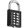 SagaSave Lucchetto con password, in lega antifurto, 10 cifre, serratura a combinazione per armadietti scolastici, cancello esterno e palestre (nero)