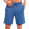 Aseniza Pantaloncini Sportivi Uomo Cotone Pantaloncini Tuta Uomo Pantaloni Estivi Corti Shorts Bermuda Leggero Larghi Jogging Blu Navy XXL