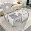 OHMG Parco giochi modulare 180 x 120 cm 50 palline pieghevole per bambini da 0 a 24 mesi, area giochi sicura per casa, tappeto antiscivolo interno, centro attività per bambini, basket