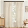 Topfinel Tenda Velata in Lino Naturale Bianco Betulla 140x240 cm (LxA) Per Soggiorno e Camera Da Letto, Stile Bohémien, Velata Moderna Per Finestra, Tenda Semi-Oscurante Per Binario, Set Da 2.