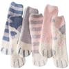 ORFOFE 6 Paia Calzini in Pile Di Corallo Morbidi E Caldi Donna Con Fantasia Gatto Peluche Calze Da Pavimento Antiscivolo Per Casa Letto Uso Quotidiano