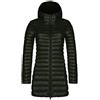 GELing Giubbotto Piumino Donna Leggero Giacca con Cappuccio Lungo Trapuntato Giubbotto Giù Cappotto Autunno e Inverno Army Verde XS