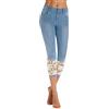 EQWIGKEIT Jeans da donna a 3/4, a tre quarti, estivi, skinny elasticizzati, a vita alta, in denim, leggeri, 7/8, Blu, 5XL