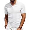 Les umes Camicia da uomo con colletto a maniche corte, casual, polo a costine con scollo a V, Marina Militare, S