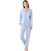 Noidinotte; more than pyjamas Noidinotte - Pigiama Donna Estivo in Cotone Articolo Bloom. - XS Azzurro
