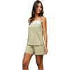 Generico Pigiama Donna Corto Andra Art. 9927 Spalla Stretta con Pantaloncino in Cotone 100% con Pizzo Made in Italy (IT, Testo, S, Regular, Regular, Verde Vintage)