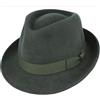 WHAPELQ MAZ UK-Unique,Elegante cappello trilby 100% lana, realizzato a mano con fascia in grosgrain di alta qualità, elegante cappello Trilby Fedora alla moda perfetto Verde scuro 7 1/4