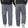 Generisch Pantaloni in lino, da uomo, estivi, leggeri, ariosi, per il tempo libero, in tessuto, con coulisse, traspiranti, misto lino, spiaggia, vacanze, casual, alla moda, A18, cachi, 4XL
