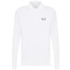 EA7 Emporio Armani Polo a Maniche Lunghe Core Identity in Cotone Stretch da Uomo, 8NPF15 (IT, Testo, L, Regular, Regular, Bianco)