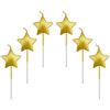 Lahviuu Candeline Compleanno a Forma Stella,6 Pcs Particolari Candele di Compleanno a Forma Stellare per Decorazione della Torta di Feste di Compleanno e Matrimonio,Oro