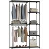HOMCOM Armadio Guardaroba Salvaspazio 2 Aste,6 Ripiani, 111x43x185cm, Nero