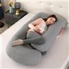 GKXLH Morbido cuscino per gravidanza, supporto per dormire, per schiena, pancia, fianchi, gambe, a forma di J, per donne incinte, con fodera rimovibile, colore grigio