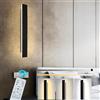 ZTWLEED Applique da Parete Interno Dimmerabile,12W LED Lampada da Parete con Telecomando 2.4GHz,Applique da parete Moderno Lunga per Soggiorno Camera da Letto Scala Corridoi Nero 40CM 110-240V