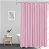 EurCross Tenda da doccia lunga 220 cm, in tessuto rosa, lavabile, per bagno, impermeabile, antimuffa, antibatterica, 180 x 220 cm, con 12 anelli