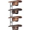 Simaixing 4 ganci per cappelli da cowboy, da parete, con stella decorativa, in metallo, per cappelli da cowboy, spiaggia, Fedora, cappelli da sole (nero)