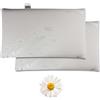 Baldiflex Emporio Coppia Cuscini Memory Foam Ergonomici Saponetta, Fodera Camomilla Rilassante, Sfoderabile e Lavabile, Misura 40x70 cm Alto 12.5 cm, Anticervicale