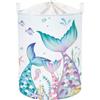 HUUMONSS Grande Cesta Porta Biancheria Principessa Adorabile Pieghevole Cestini Portaoggetti Giocattoli Vestiti per Bambino Cesta Indumenti Sporchi per Bagno,Sirena,63L