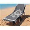o-day Telo Mare con Angoli e Tasche 70x180cm - Asciugamano Mare Cotone Fouta 100% Per Lettino e Spiaggia (Acchiappasogni - Grigio Piuma)