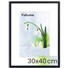 Feihorrm Cornice portafoto in rovere, cornice per foto con vetro temperato, per foto da 30 x 40 cm senza passepartout o foto da 19 x 29 cm con passepartout, cornice per foto in legno massiccio (Nero