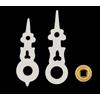 KD89 Aghi in plastica bianca, fabbricazione artigianale di qualità, per orologi a pendolo a cucù, diverse misure disponibili - con dado centrale in ottone (23/27)