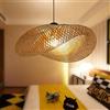 COCOL Lampada A Sospensione in Bambù Naturale Retrò in Bambù Naturale Paese Tessuta A Mano E27 Lampada Da Soffitto Regolabile in Altezza Ristorante Sala Tè Lampada Decorazione Corridoio Luce Notturna,100cm